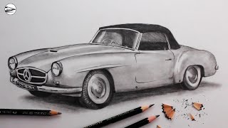 How to Draw a Realistic Car Narrated for Beginners [upl. by Margalit]