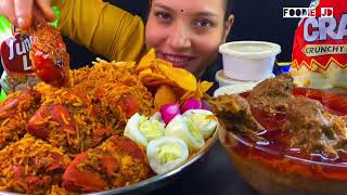 ASMR EATING 2X CHICKEN BIRYANI CHICKEN CURRY SPICY GRAVY RICE EGGSBITES OF INDIA [upl. by Schiff]