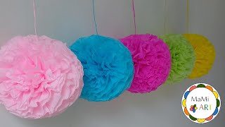 JAK ZROBIĆ KULE Z BIBUŁY  POMPON OZDOBY Z BIBUŁY Tutorial  Decorations that impress [upl. by Dennie]