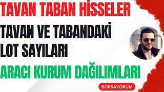 TAVAN VE TABAN YAPAN HİSSELERİN TAVAN VE TABANDAKİ LOT SAYILARI  ARACI KURUM DAĞILIMLARI [upl. by Venditti136]