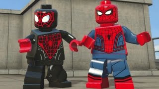 LEGO Marvels Avengers  All SpiderMan Characters SpiderMan DLC Pack Free Roam [upl. by Sidnarb828]