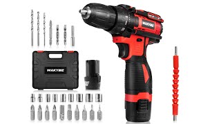 Power Cordless Drill Kit Installation WAKYME 2 Batteries Drill Driver Kit for DIY Driving [upl. by Nivlac]