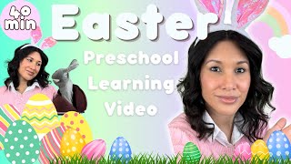 Easter Preschool Learning Video  Egg Hunt Surprises Activities Songs amp More  Toddlers at Home [upl. by Ahsikam448]