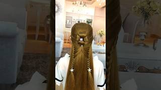 Flower 🌺 hairstyle for long hair girlhairstyleflowerhairstyle easyhairstyleshortsmohammadParvez [upl. by Aihsaei]