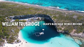 William Trubridges Amazing 407 Ft World Record Dive Into Deans Blue Hole [upl. by Odidnac355]