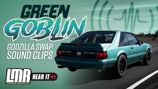 Godzilla Swap Exhaust Clips in a Fox Body Mustang  Decibel Level Rev Take Off amp Flyby [upl. by Meli650]