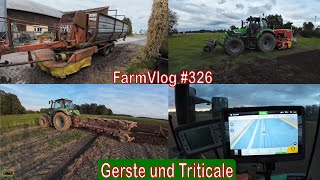 Farmvlog 326 noch ein Mähladewagen  Gerste und Ttriticale säen [upl. by Ahsin]