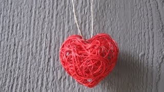 String Art Valentines Day String Heart Craft Tutorial Simple and Easy [upl. by Malamud]