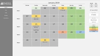 Excel Perpetual Calendar amp Task Manager Template [upl. by Lahcim]