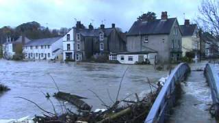 cockermouth floodsview from cocker lane footbridge [upl. by Kreegar942]