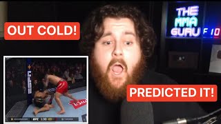 THE MMA GURU REACTS TO ILIA TOPURIA KNOCKING OUT ALEXANDER VOLKANOVSKI OUT COLD AT UFC 298 [upl. by Anilok246]