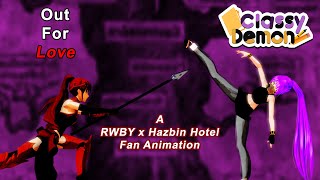 MMD Out for Love  RWBY x Hazbin Hotel  Irnan amp Pyrrha sparring match [upl. by Haldan]