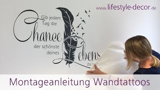 Ein Wandtattoo richtig anbringen  Klebeanleitung von lifestyledecorde [upl. by Calysta]