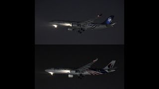 【大韓SkyTeam機amp馬航Oneworld機】大園國防砲陣地進場航班紀錄及夜間拍攝測試 [upl. by Glynias]