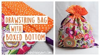 EASY Drawstring Bag with Boxed Bottom  Organize your Life  Whitney Sews [upl. by Aliuqa]