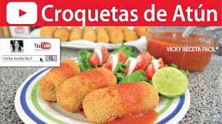 CROQUETAS DE ATÚN  VickyRecetaFacil [upl. by Thordis]