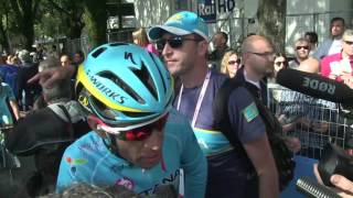 Vincenzo Nibali soddisfatto al termine dellottava tappa del Giro dItalia 2016 [upl. by Bobbette]