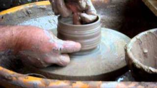 making throwing pottery chawan tea bowls [upl. by Kinson]