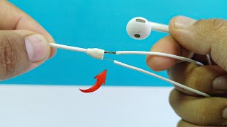 Simple tricks to repair the handsfree wire that increases the useful life of the handsfree [upl. by Halimeda]