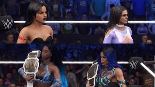 WWE 2K22  FLORIANE amp ALIYAH VS SASHA BANKS amp NAOMI FOR THE WOMENS TAG TEAM TITLES  WM Backlash [upl. by Mines]