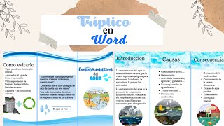 Tríptico brochure Folleto o panfleto  Como crear un tríptico en word fácil  Creando con Eliana💻📗 [upl. by Millian788]