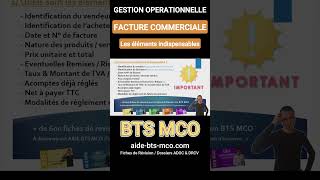 Les éléments indispensables dune FACTURE COMMERCIALE  Gestion en BTS MCO [upl. by Lamaaj765]