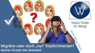 Selbsttest🖊Habe ich Migräne quotnormalequot Kopfschmerzen Spannungskopfschmerzen sogehtgesund Test3 [upl. by Aes467]