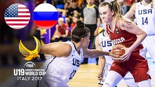 USA 🇺🇸 v Russia 🇷🇺  Classic Full Games  FIBA Womens U19 World Cup 2017 [upl. by Rubie]