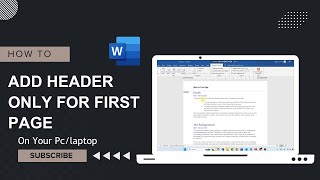 How to Insert Header Only on First Page [upl. by Kryska]