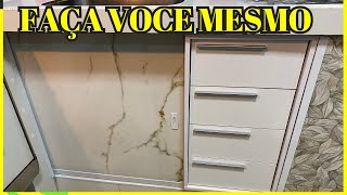 fechamento de pia com porcelanato e gaveteiro [upl. by Aikenahs335]