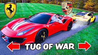 Ferrari 488 Pista vs Porsche 911 GT2 RS  TUG OF WAR [upl. by Ynnohj]