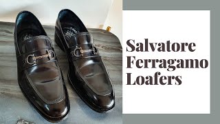 Salvatore Ferragamo Loafers Shoe Shine [upl. by Ahseikal]