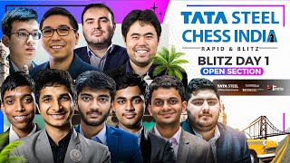 Tata Steel Chess India 2022 Open  Blitz  Day 1  Live commentary by Sagar Tania [upl. by Jabon]