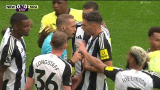 Fabian Schär Red Card Newcastle vs Southampton 10 All Goals and Extended Highlights [upl. by Magree119]