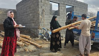 Nomadic Life Maryam and Malik Constructing a Nomadic House in Frigid Stormy Weather 🏠🌨️ [upl. by Amsed]