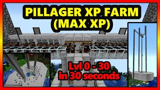 BEST XP Farm in Minecraft  Pillager MAX XP Farm  Lvl 030 in 30 Sec  120  121 tutorial [upl. by Hadsall]