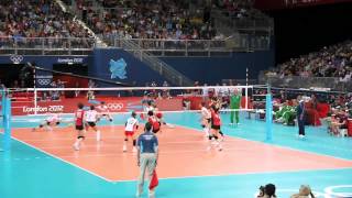 120728オリンピック 日本vsアルジェリア 女子バレー Japan volleyball [upl. by Nosloc]