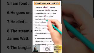 Exercise on Preposition  Preposition practice set preposition shorts english [upl. by Flower935]