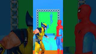 Spiderman amp Wolverine Play Roblox Hole In The Wall 😂 shorts [upl. by Ahsemac]