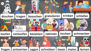 Wichtige 50 Verben zum Deutschlernen mit Beispielen A1 amp A2  German for Beginners  Easy Deutsch [upl. by Amlev25]