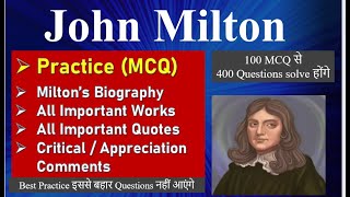 John Milton multiple choice Questions Learn how to answer every option get 400 questions on Milton [upl. by Dellora]