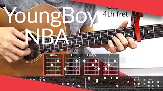 Drug Addiction YoungBoy Never Broke Again Guitar Tutorial  Tab Chords [upl. by Struve]