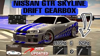 Smooth Drift Gearbox For Nissan Gtr Skyline for 1695hp and 925hp  Car Parking Multiplayer [upl. by Neiluj960]