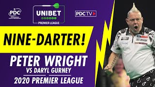 PETER WRIGHT HITS HIS FIRST EVER TELEVISED NINEDARTER  Unibet Premier League [upl. by Manda]