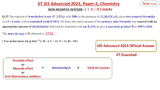 Q13 The reaction of 4methyloct1ene P 252 g with HBr in the presence of C6H5CO2O2 gives two [upl. by Resarf852]