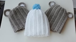 Cappellino alluncinetto facilissimo Tutorial passo passo Cappellino newborn [upl. by Nomyar]