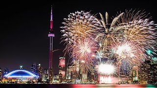 TORONTO LIVE 2023 New Years Eve Fireworks From Mississaugas Celebration Square SEE DESCRIPTION [upl. by Sajet194]