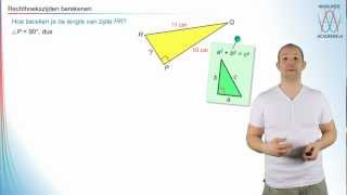 Pythagoras  rechthoekszijden berekenen  WiskundeAcademie [upl. by Icyac]
