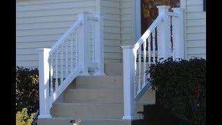 Vinyl Railing Attached To Concrete Patio amp Stairs [upl. by Ahsekat]