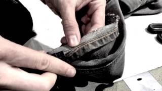 Spijkerbroek  Jeans inkorten zonder flap stappenplan [upl. by Wahlstrom]